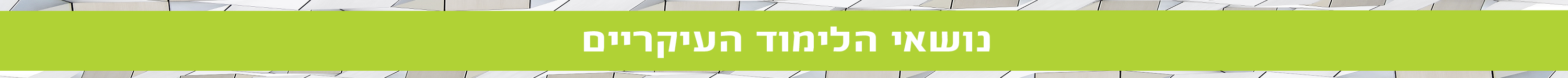 נושאי הלימוד העיקריים